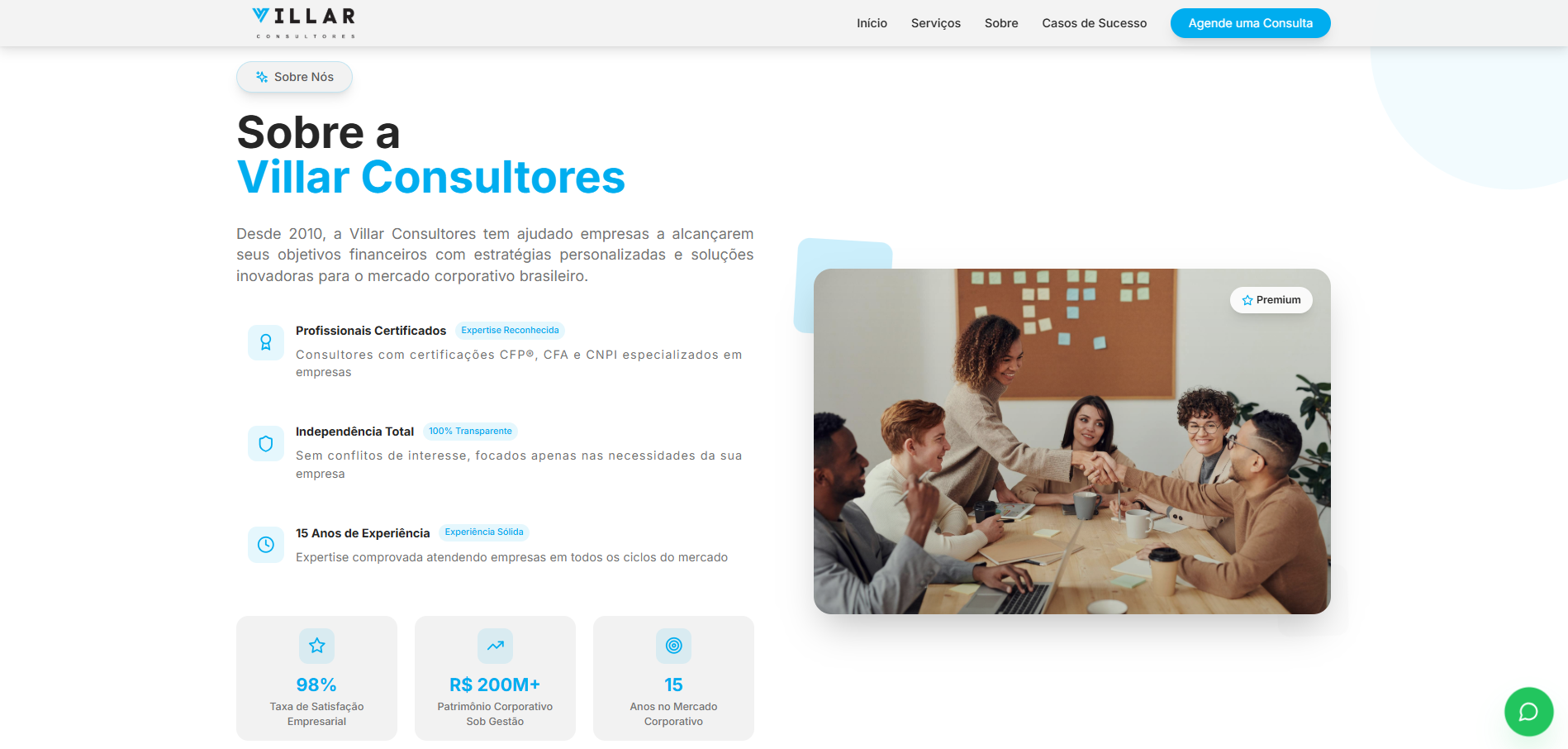 Sobre a Villar Consultores — Profissionais Certificados, Independência Total, 15 Anos de Experiência