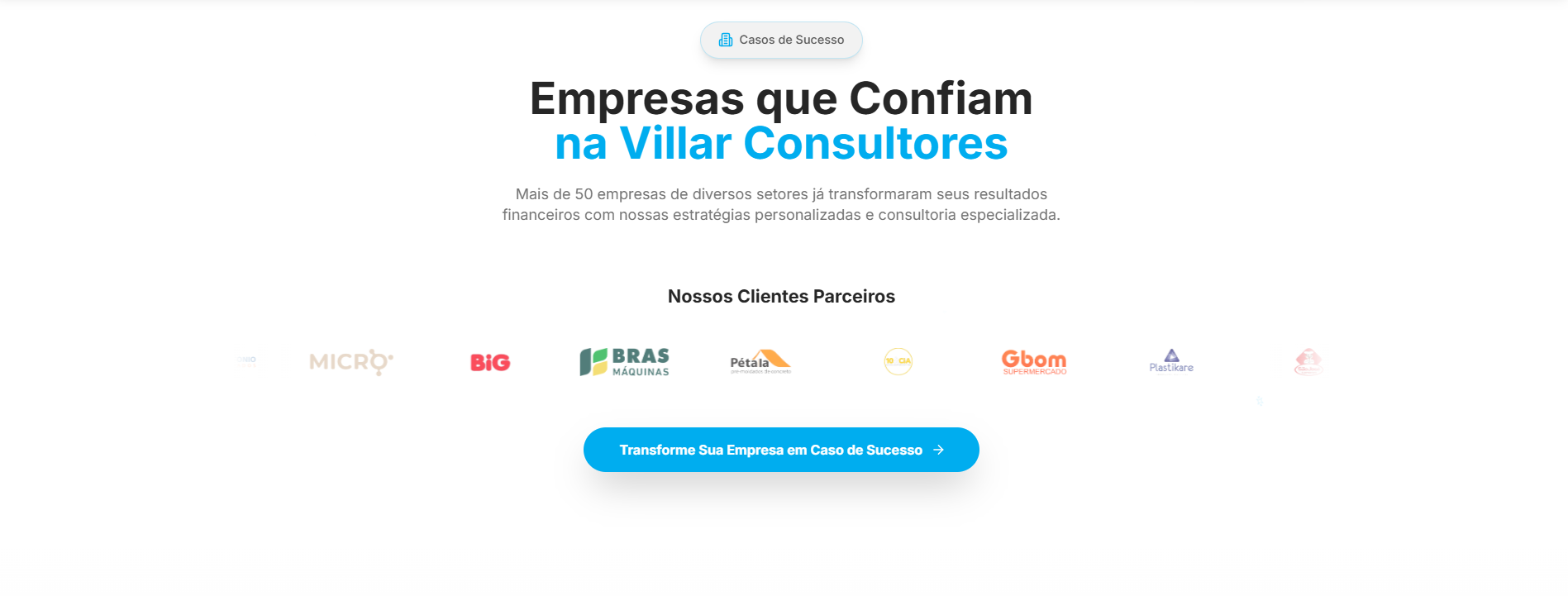 Casos de Sucesso — Empresas que Confiam na Villar Consultores